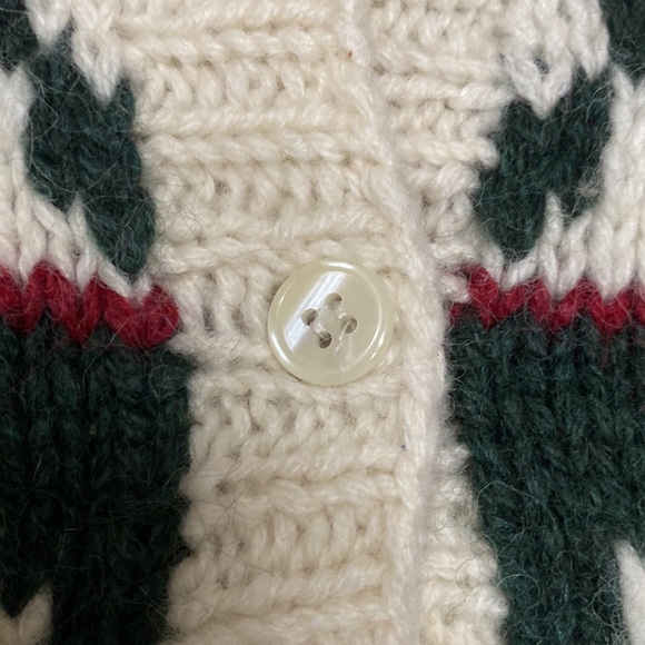 Vintage Woolrich 100% Wool Fairisle  Sheep Cardigan Sweater - Picture 6 of 7